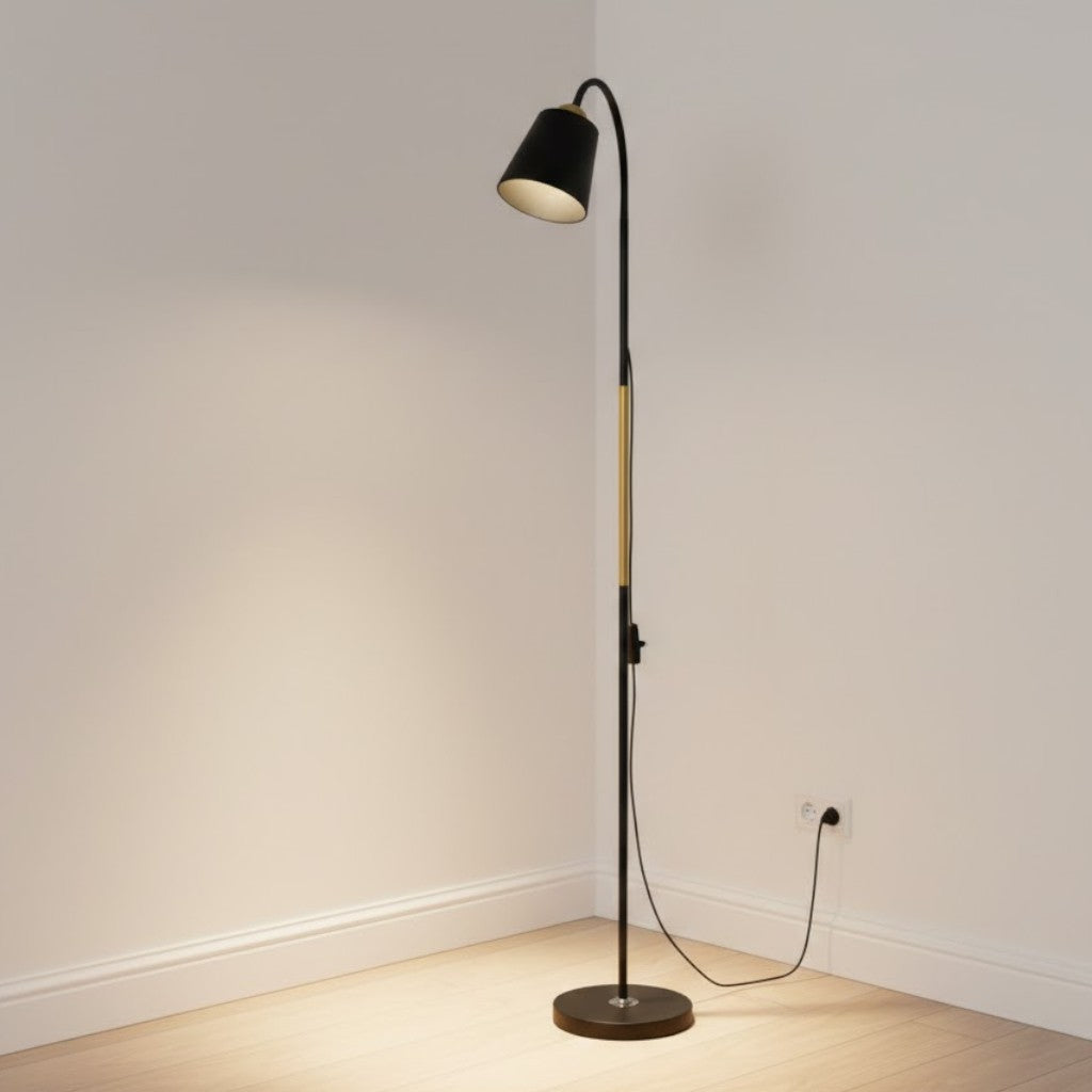 Lampada da Terra Regolabile con Testa Lampada Orientabile – Lampada da Lettura Funzionale