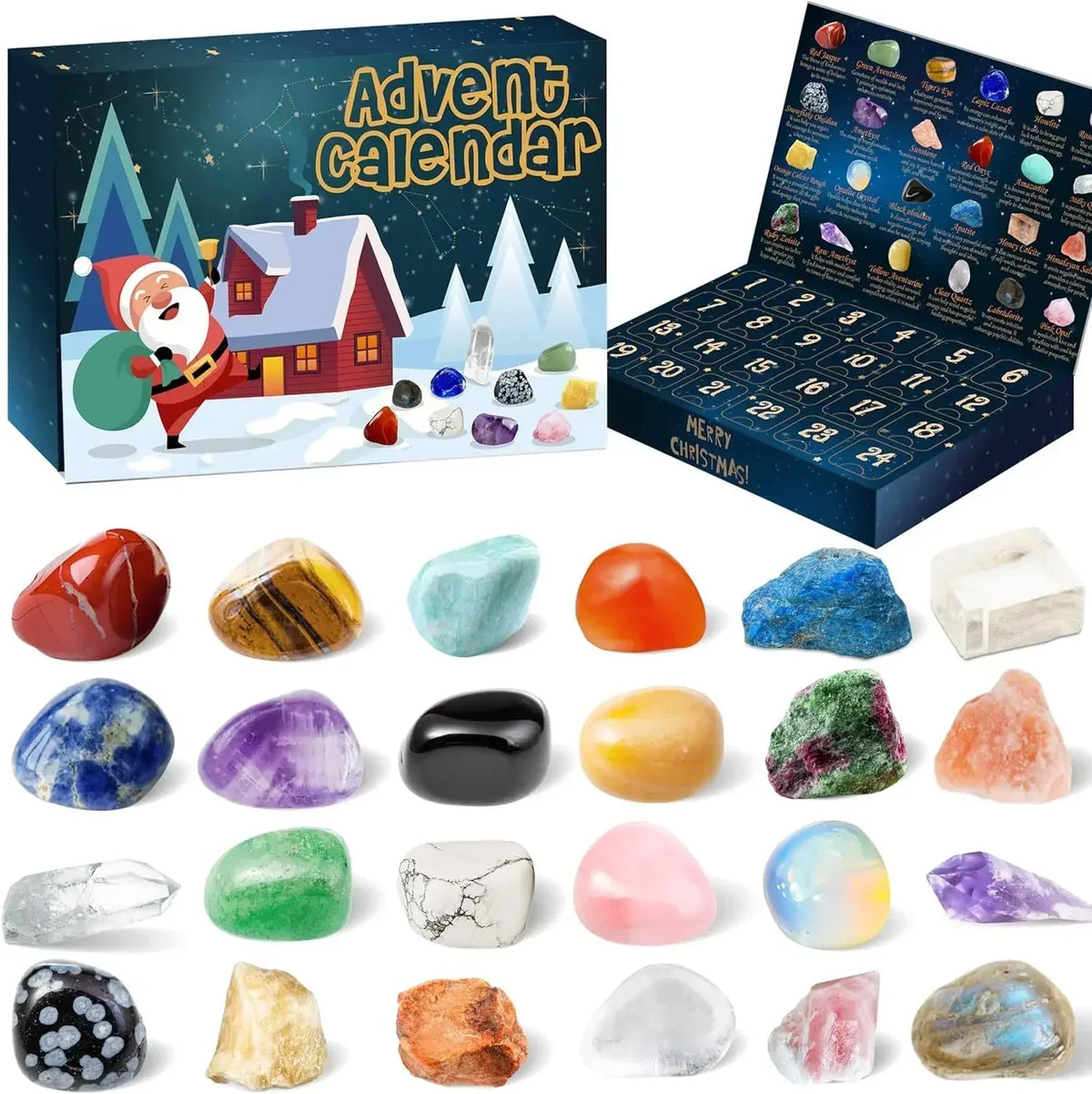 Calendario dell'Avvento con Pietre Preziose per Bambini – 24 Pietre Preziose Reali