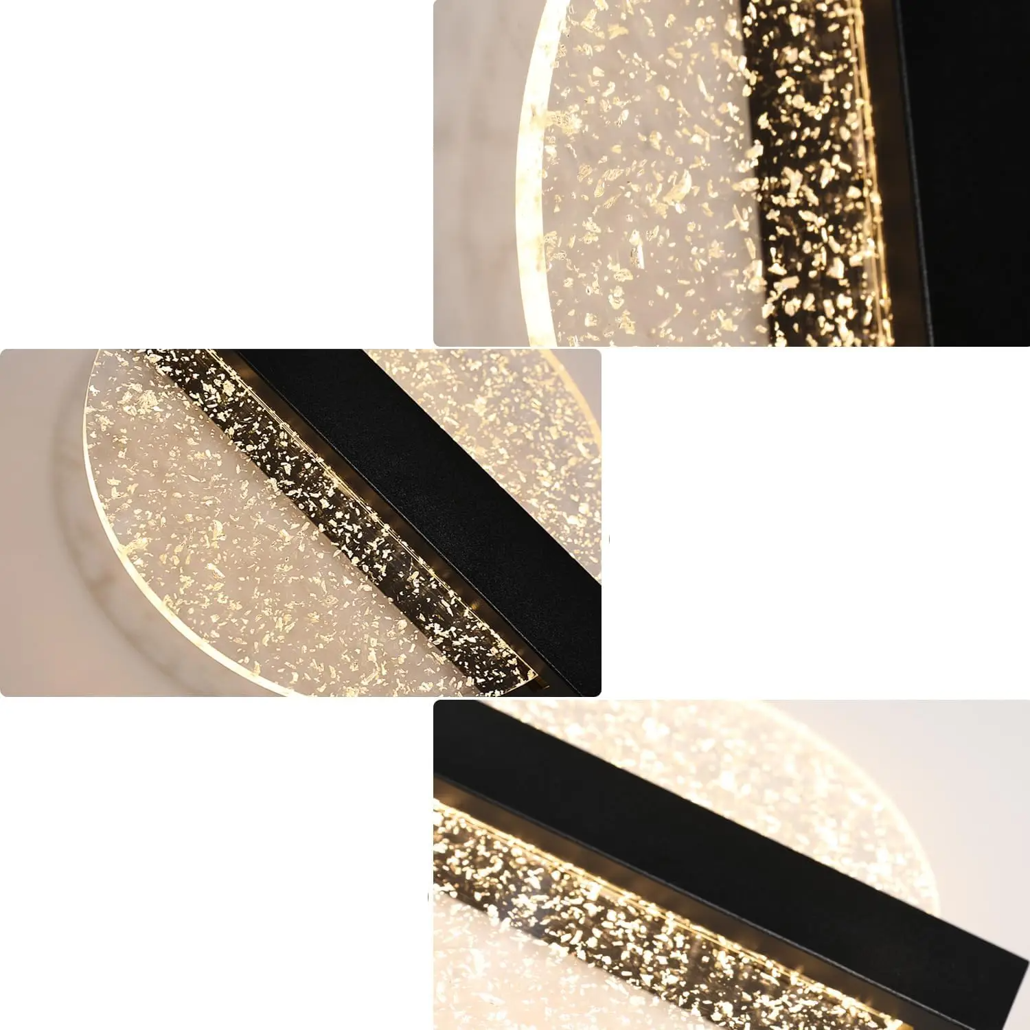 LumaLeaf Pannello Rotondo da Parete – Lampada da Parete LED Moderna con Foglia Argento e Luce Calda (3500K)