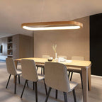 Lampada a sospensione ovale in legno contemporanea Veon