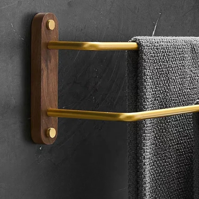 Asta per Asciugamani Multi-Funzionale in Alluminio e Legno