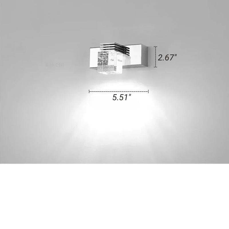 Applique in Cristallo di Alluminio Lampada da Parete LED Moderna Specchio Decorazione per la Casa