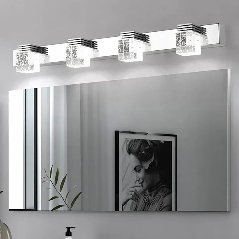 Applique in Cristallo di Alluminio Lampada da Parete LED Moderna Specchio Decorazione per la Casa