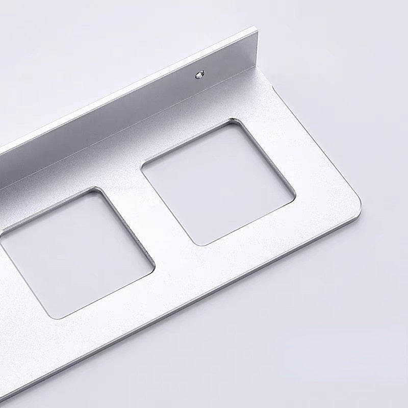 Porta Spazzolino da Denti in Alluminio da Muro, Mensola per Accessori da Bagno