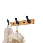 Gancio per Asciugamani da Parete in Legno e Alluminio - Accessori per Bagno, Mensola per Vestiti