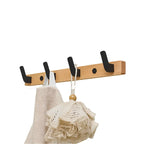 Gancio per Asciugamani da Parete in Legno e Alluminio - Accessori per Bagno, Mensola per Vestiti