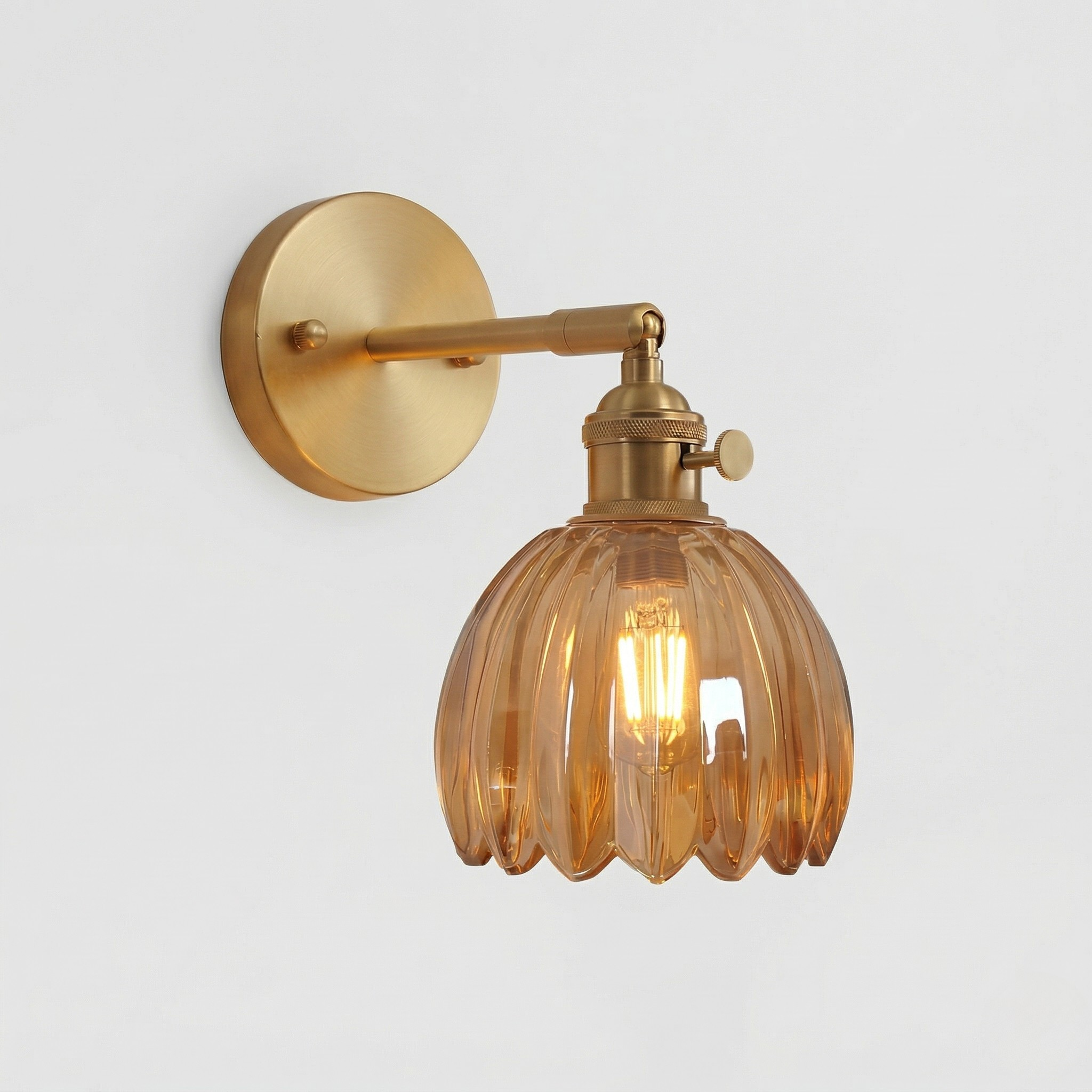 Applique da Parete in Vetro Stile Vintage Lampada Elegante Decorativa