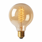 Lampadina a incandescenza a sfera con filamento a spirale vintage 40W Edison