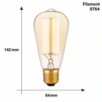Lampadina a filamento vintage conica 40W Edison