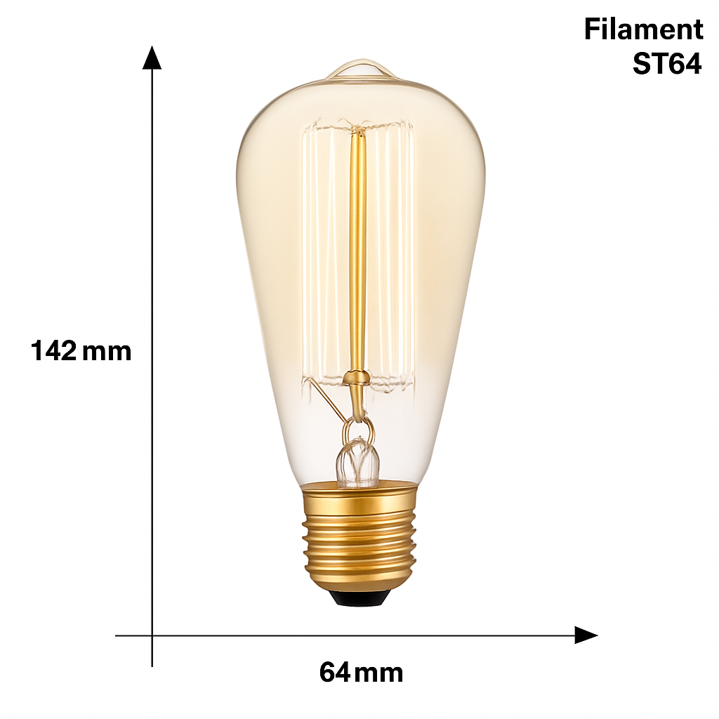 Lampadina a filamento vintage conica 40W Edison