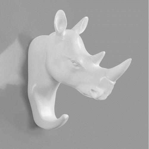 Decorazione da Parete a Gancio Animale Stoccaggio Rhinoceros Simulazione Appendere a Parete