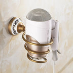 Set di Accessori da Bagno in Ottone Antico Spazzolato con Barra per Asciugamani e Porta Carta