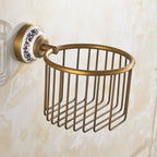 Set di Accessori da Bagno in Ottone Antico Spazzolato con Barra per Asciugamani e Porta Carta