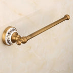Set di Accessori da Bagno in Ottone Antico Spazzolato con Barra per Asciugamani e Porta Carta