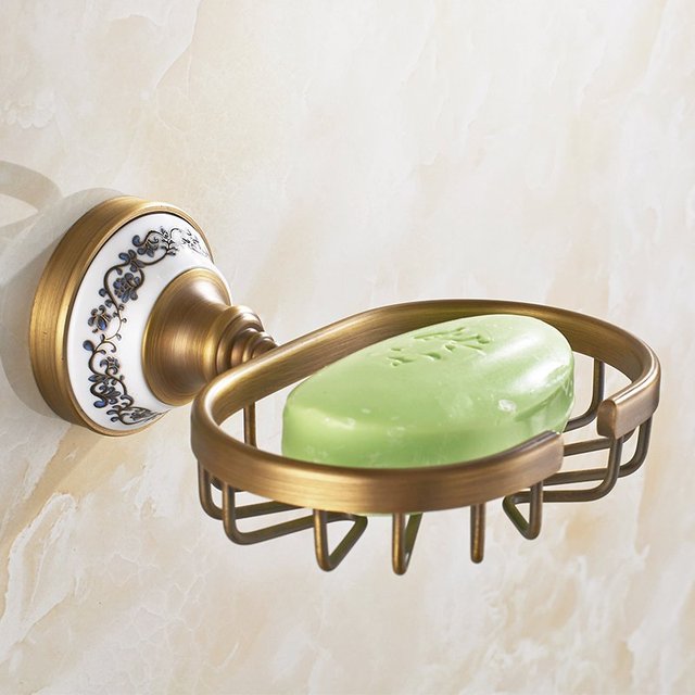 Set di Accessori da Bagno in Ottone Antico Spazzolato con Barra per Asciugamani e Porta Carta