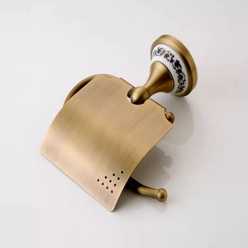 Porta Carta Igienica in Ottone Bronzo Antico per Bagno Accessori per Doccia