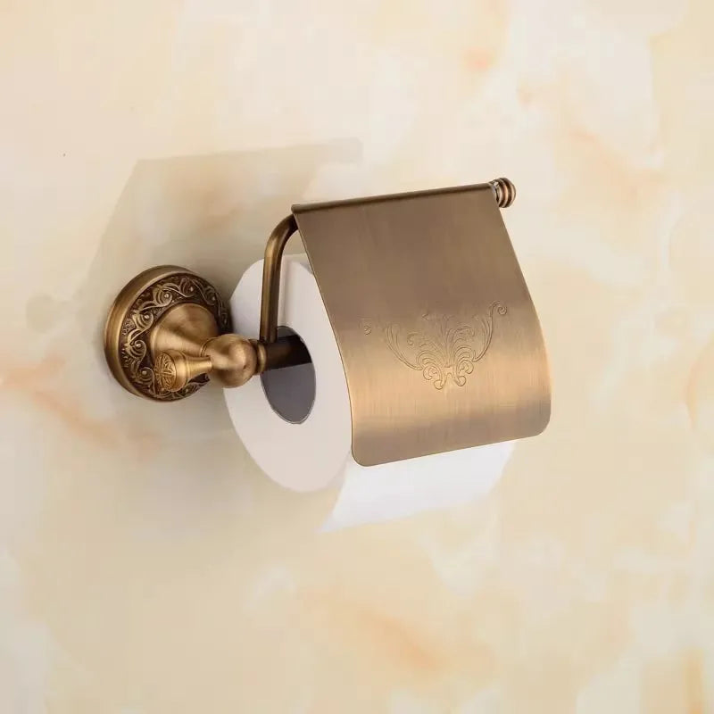 Porta Carta Igienica in Ottone Bronzo Antico per Bagno Accessori per Doccia