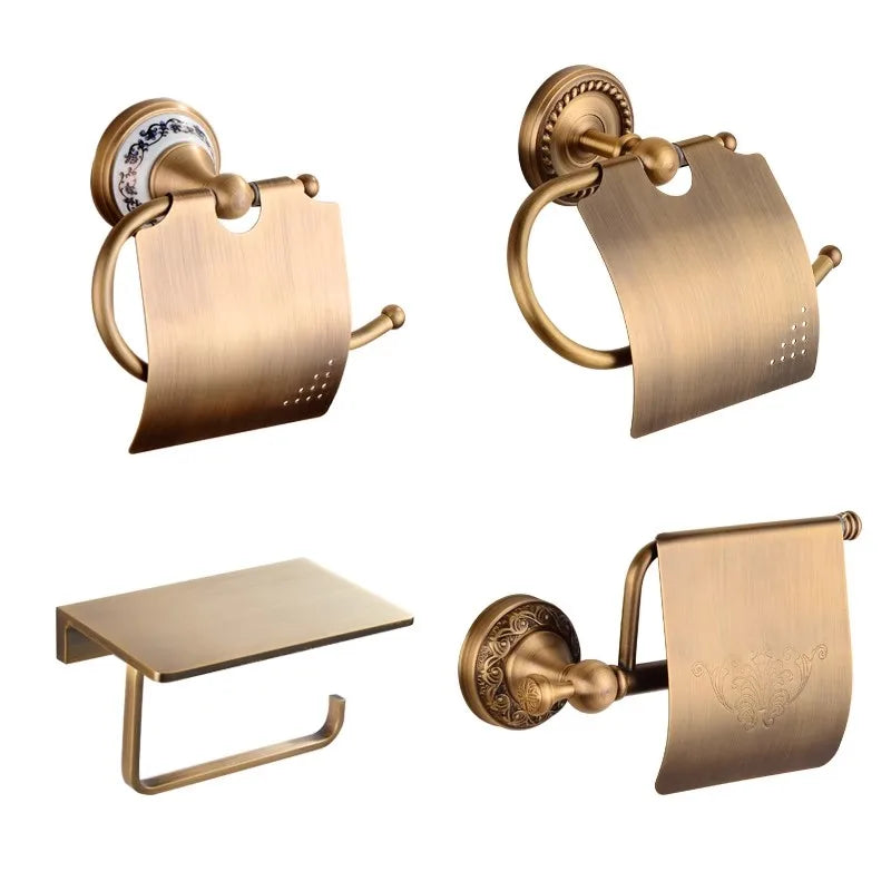 Porta Carta Igienica in Ottone Bronzo Antico per Bagno Accessori per Doccia