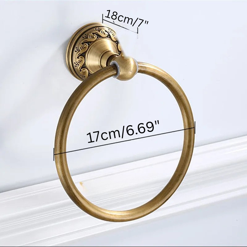 Anello Porta Asciugamano Antico da Parete in Alluminio Rotondo per Bagno