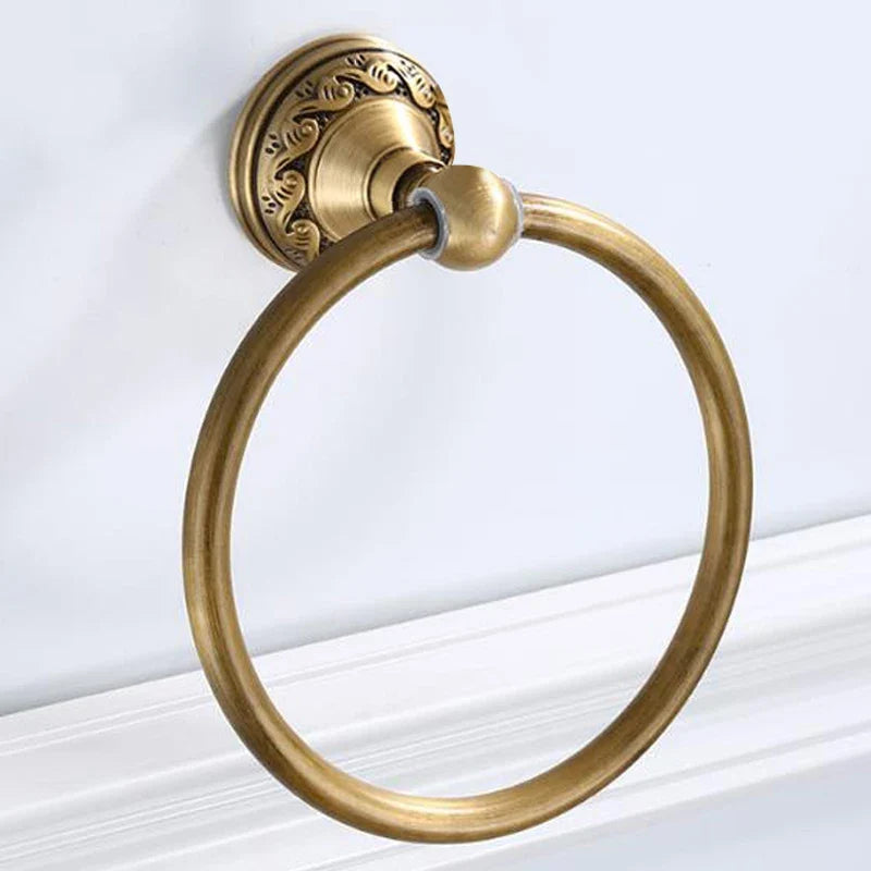 Anello Porta Asciugamano Antico da Parete in Alluminio Rotondo per Bagno
