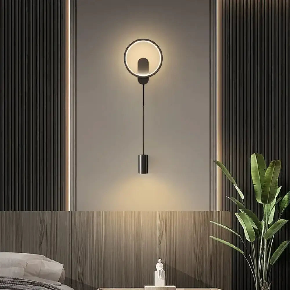 Applique Murale Nera Sospensione Salone