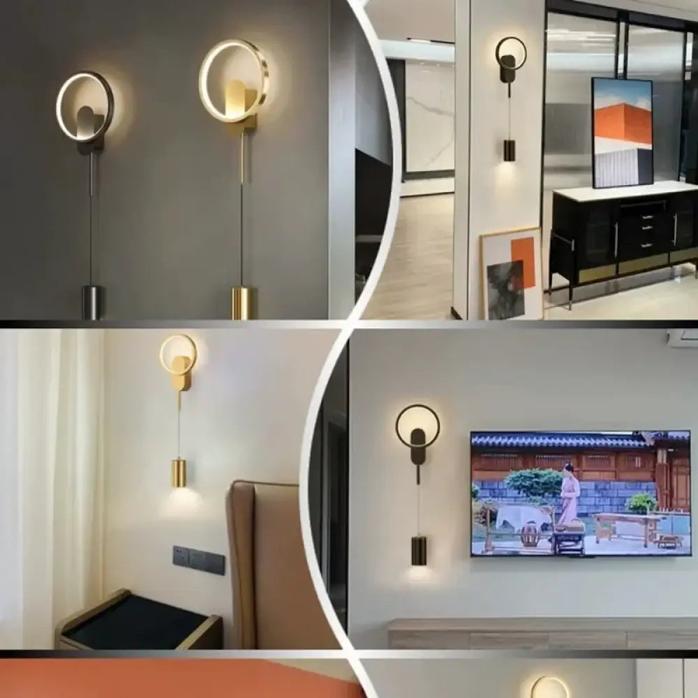 Applique Murale Nera Sospensione Salone
