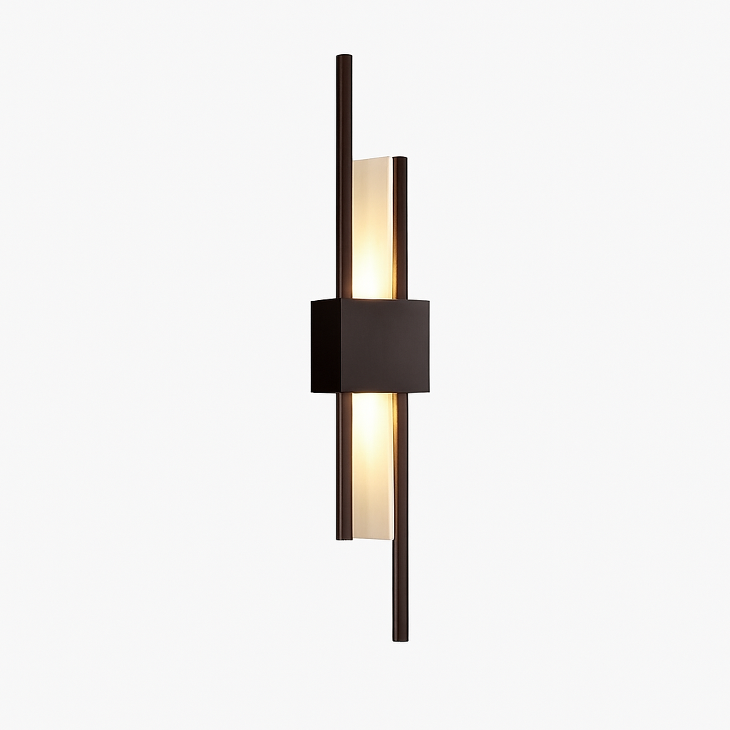 Applique murale design LED con barra in metallo dorato Xeres