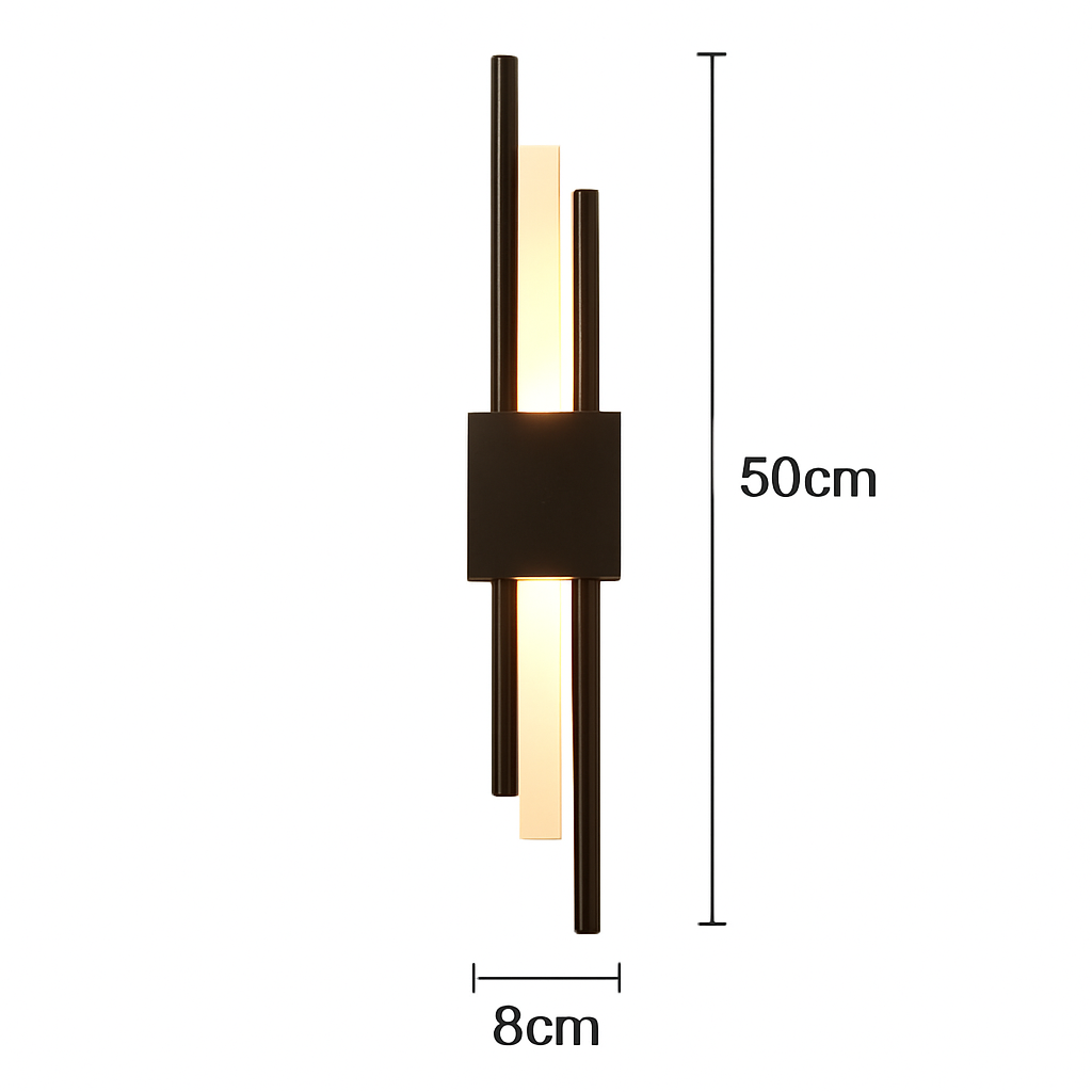 Applique murale design LED con barra in metallo dorato Xeres