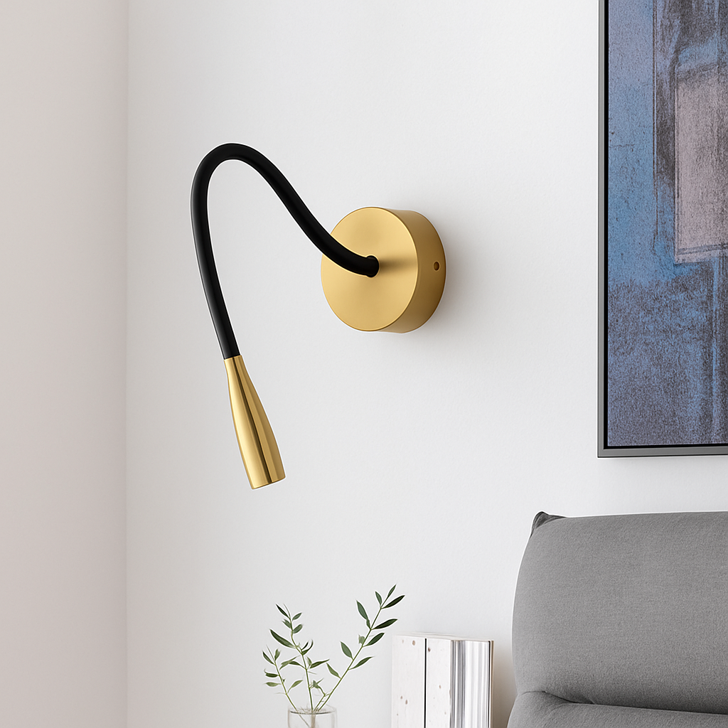 Applique murale design LED con stelo regolabile nero