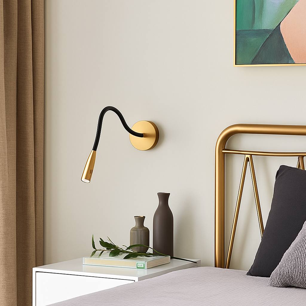 Applique murale design LED con stelo regolabile nero