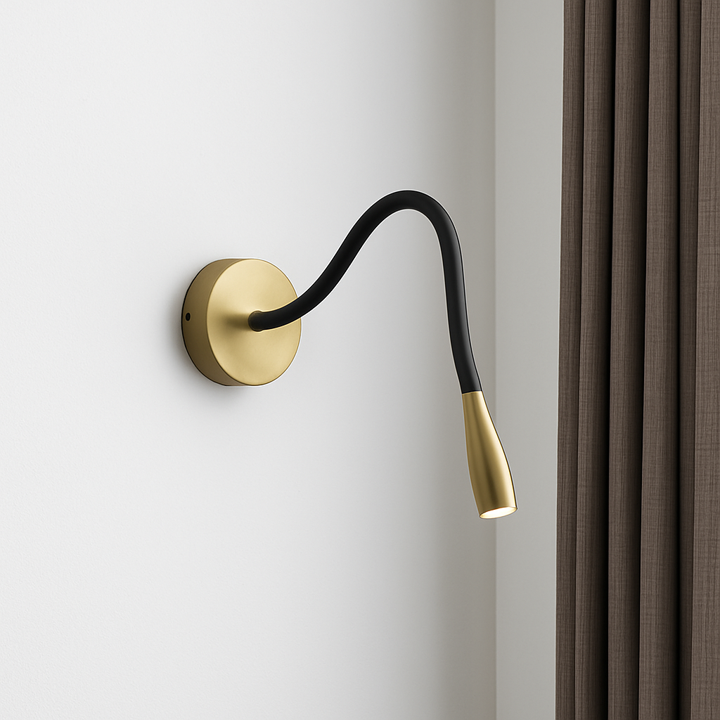 Applique murale design LED con stelo regolabile nero