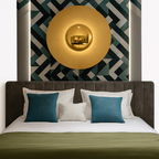 Applique murale design a LED in disco colorato metallico stile Porch Luxury