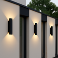 Applique murale esterne impermeabili striscia alluminio applique murali 18W LED nero applique camera esterna illuminazione esterna