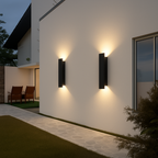 Applique murale esterne impermeabili striscia alluminio applique murali 18W LED nero applique camera esterna illuminazione esterna