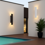 Applique murale esterne impermeabili striscia alluminio applique murali 18W LED nero applique camera esterna illuminazione esterna