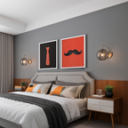 Applique murale LED dorato con sfera in vetro fumé Scone