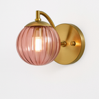 Applique murale LED dorato con sfera in vetro fumé Scone