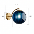 Applique murale LED dorato con sfera in vetro fumé Scone