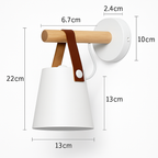 Applique murale LED in legno con paralume sospeso
