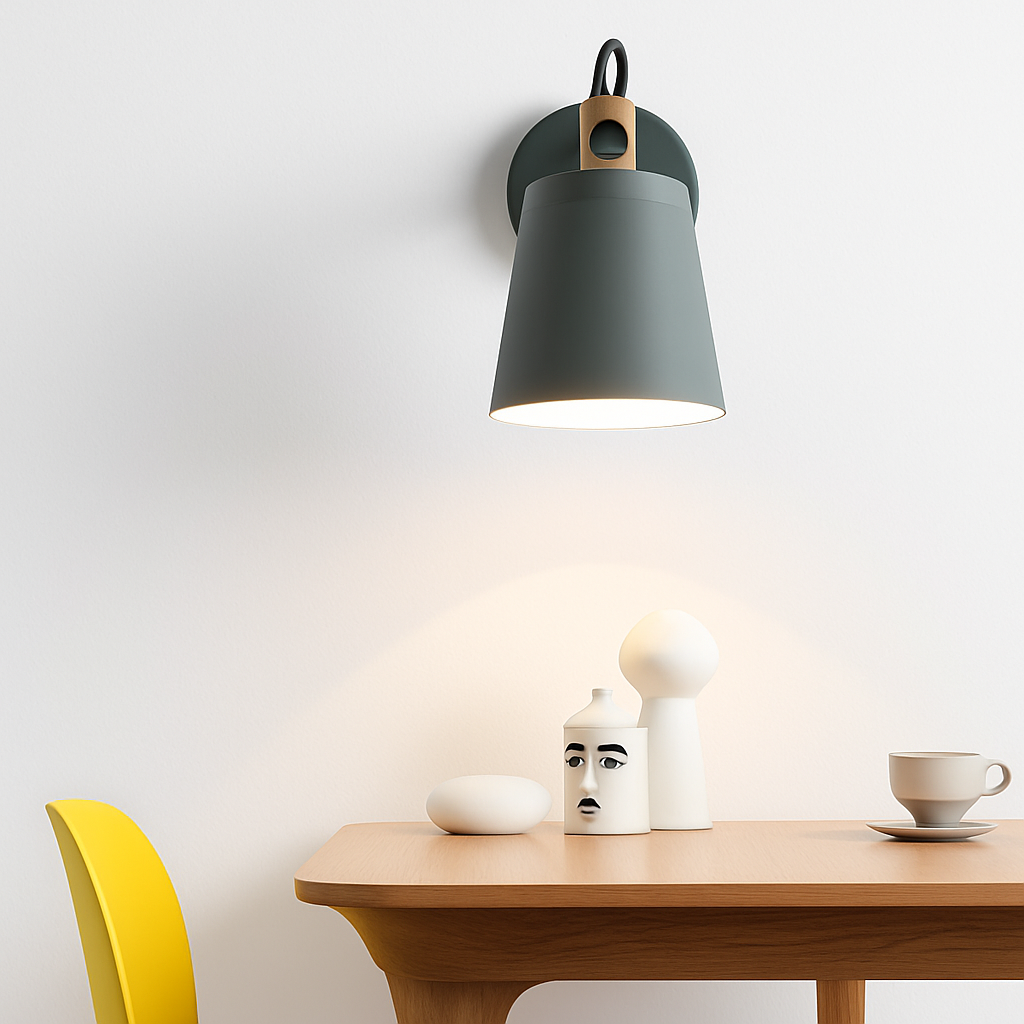 Applique murale LED in legno e metallo Nordic