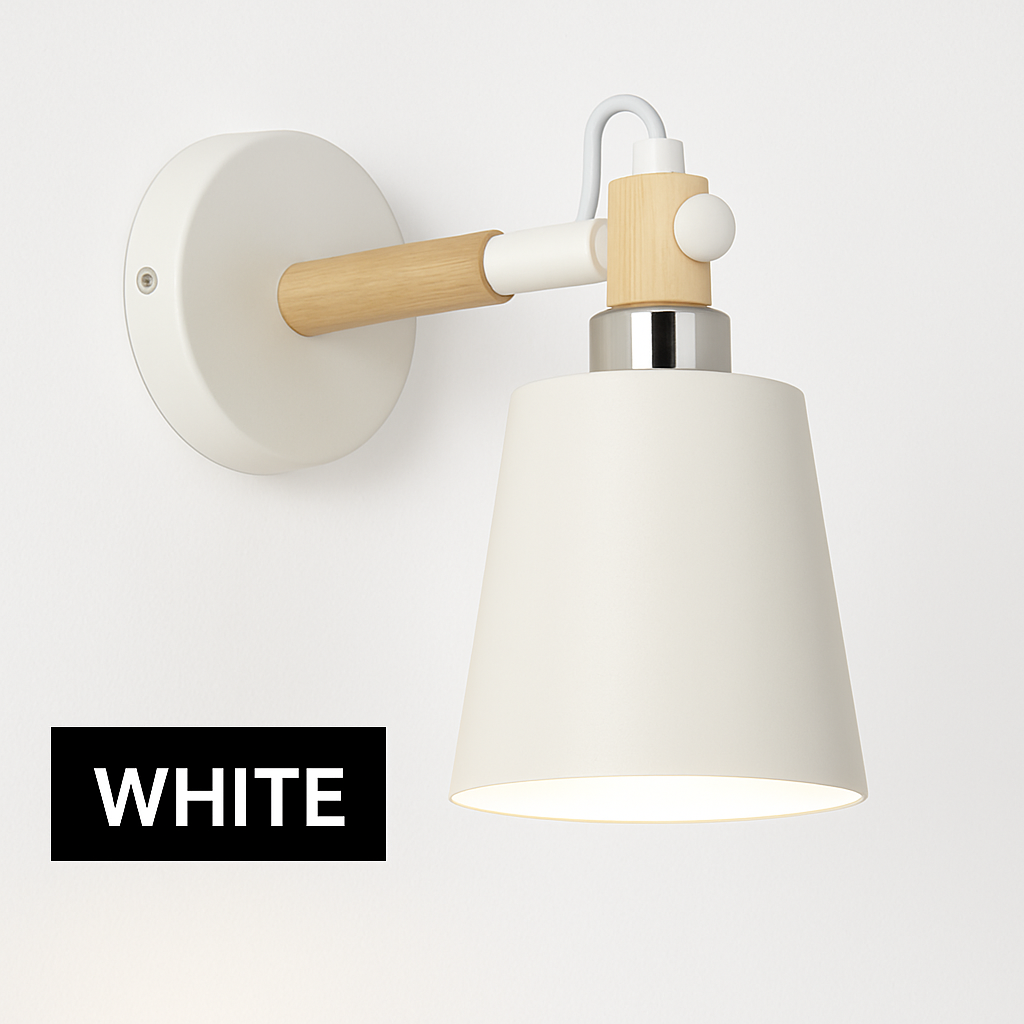 Applique murale LED in legno e metallo Nordic