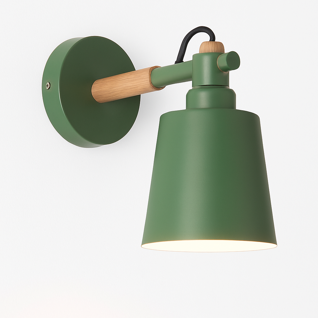 Applique murale LED in legno e metallo Nordic