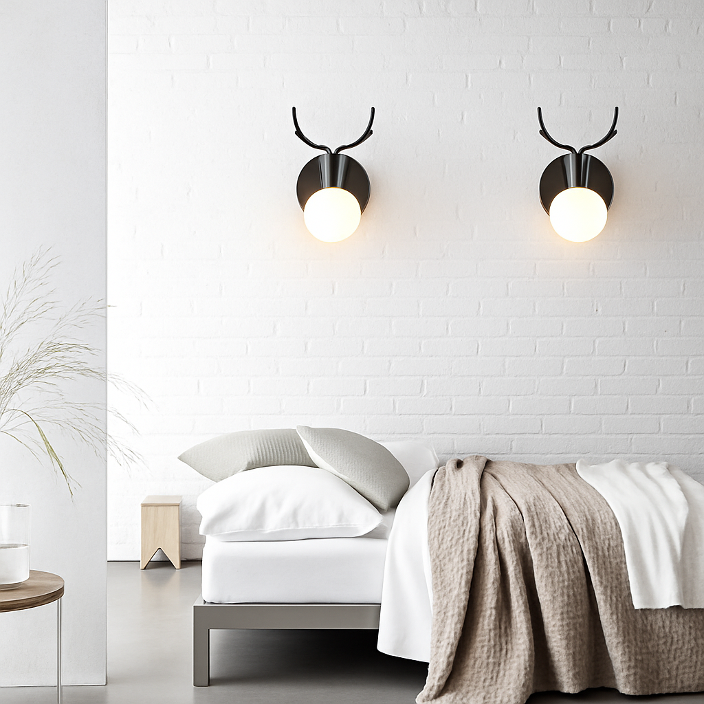 Applique murale LED a forma di cervo in legno Novelty