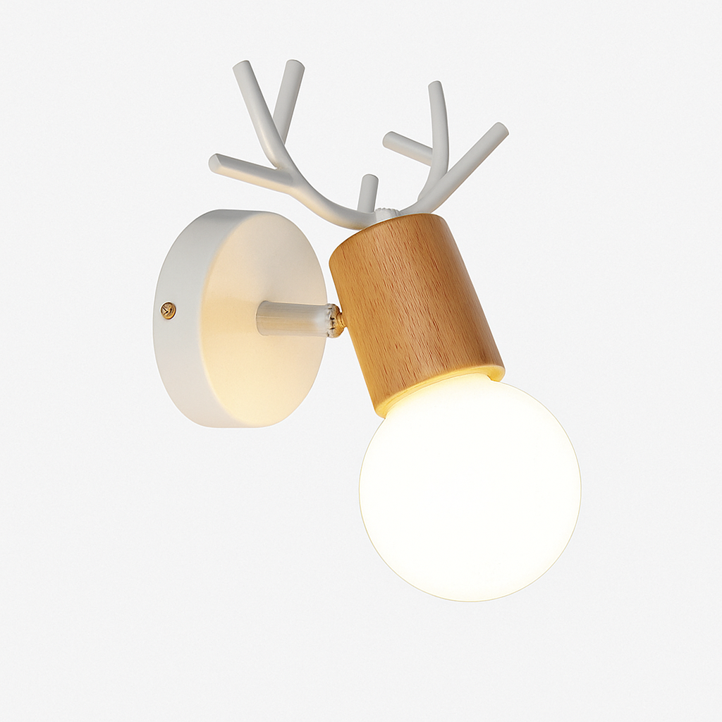 Applique murale LED a forma di cervo in legno Novelty