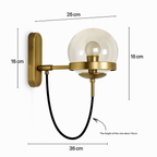 Applique murale LED in metallo e sfera di vetro