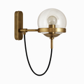 Applique murale LED in metallo e sfera di vetro
