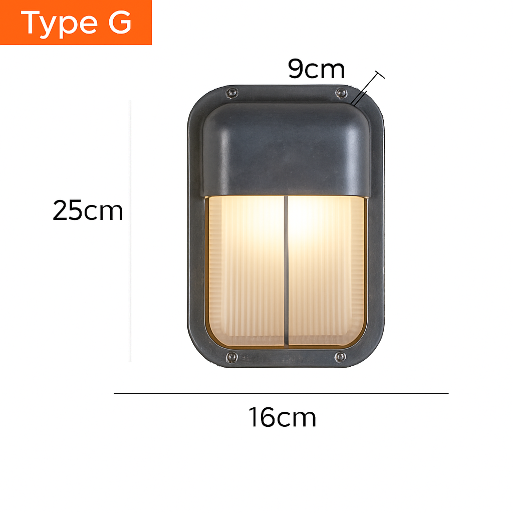 Applique murale LED retro esterna E27 industriale Vintage IP65 impermeabile in vetro