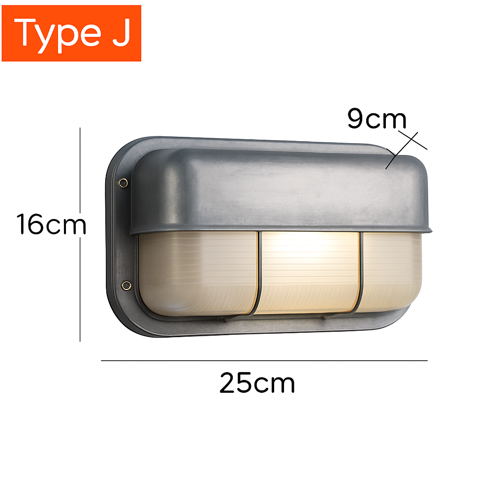 Applique murale LED retro esterna E27 industriale Vintage IP65 impermeabile in vetro
