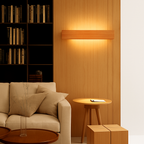 Applique murale LED rettangolare in legno intagliato Japan