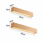 Applique murale LED rettangolare in legno intagliato Japan